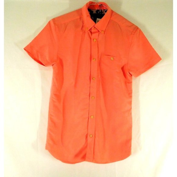 Ted Baker Other - New Ted Baker Size 1 CORAL SS DOBBY SHIRT Short Sleeves Men Button Front